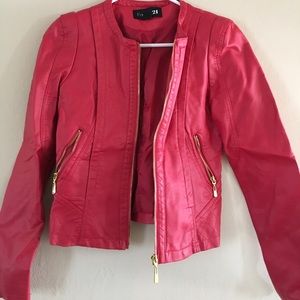 Red leather jacket